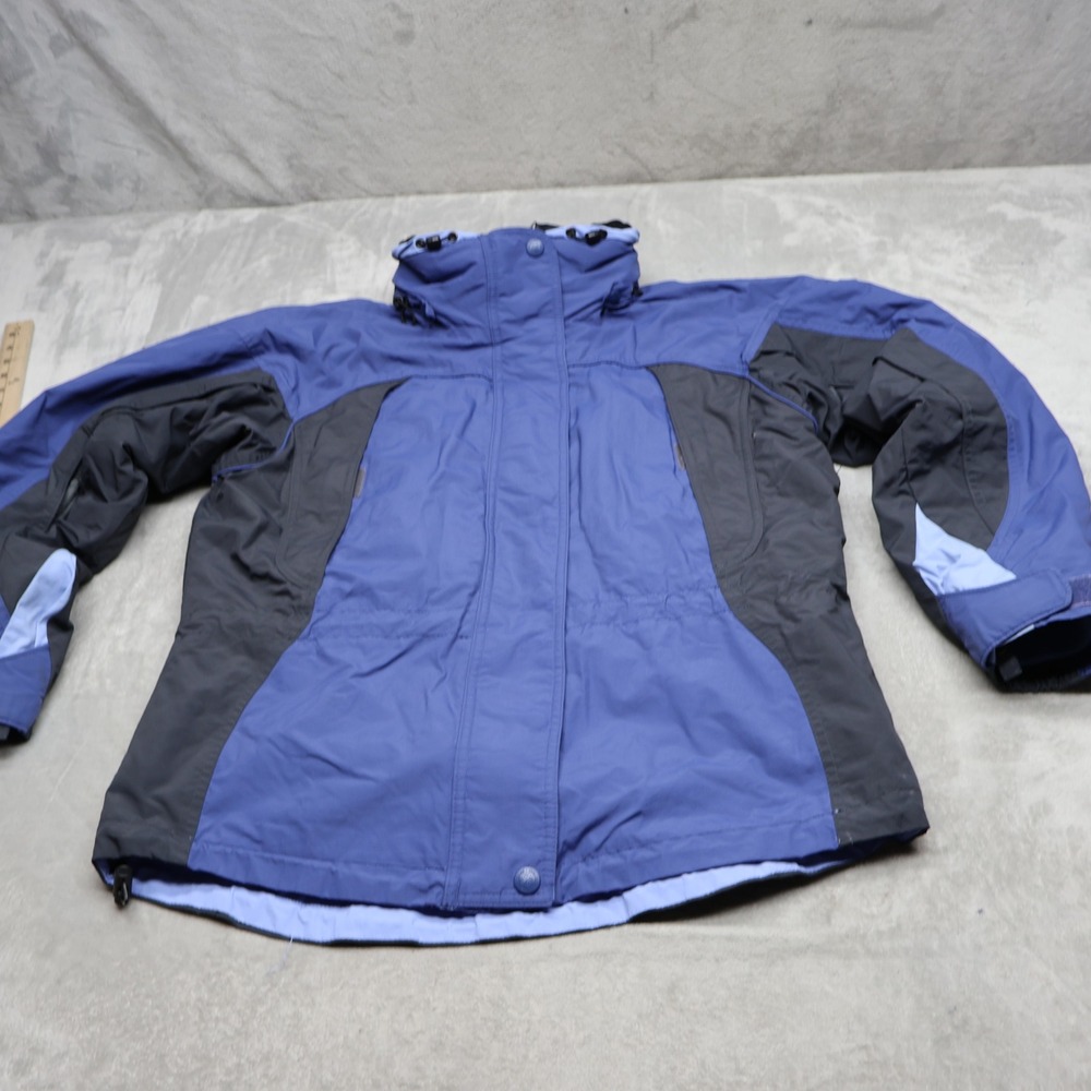 Columbia Jacket Women Medium Blue Sunrise Peak Removable Fleece Liner 3in1 VTG